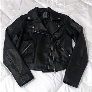 Basic Staple Black Faux Leather Jacket